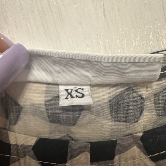 Bryn Walker Lucinda Checkered Black White Top XS Organic Cotton Made in USA - Picture 10 of 10